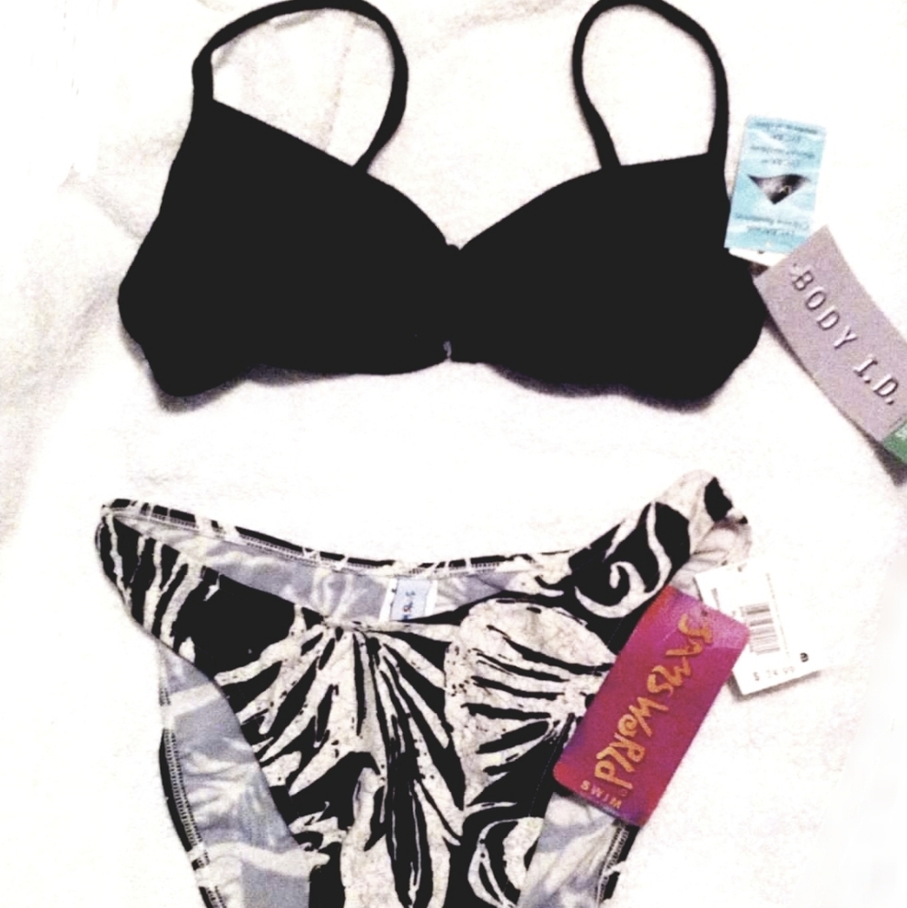 NEW Black white Boho Bikini